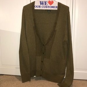 EDDIE BAUER Olive Green Knit Cardigan
